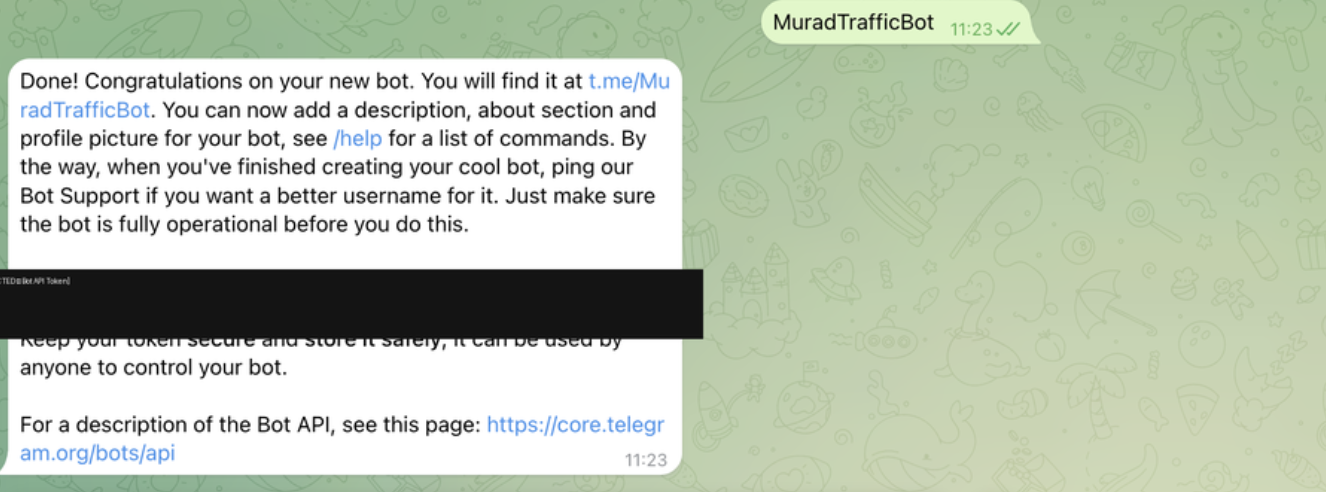 Bot Token do BotFather cấp